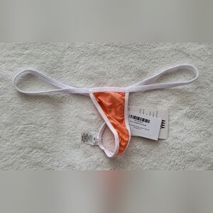 NWT Rare Wicked Weasel 611 Micro Modal Thong Knicker in Peach